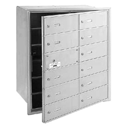 SALSBURY INDUSTRIES Salsbury Industries 3612AFU 12 Door 4B+ Horiz Mailbox in Aluminum - Front Loading USPS Access 3612AFU